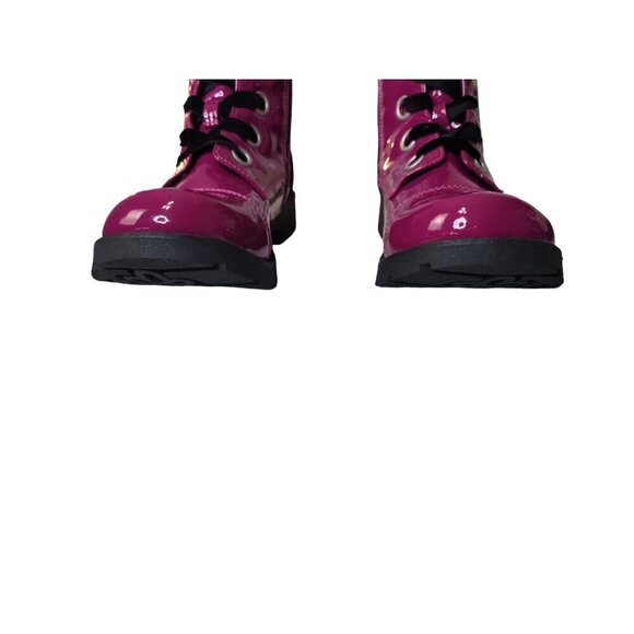 Olive & Edie Pink Combat Boots Y2k 90s Big Girls Sz 6 Chunky Grunge Girly Shiney - Picture 6 of 10